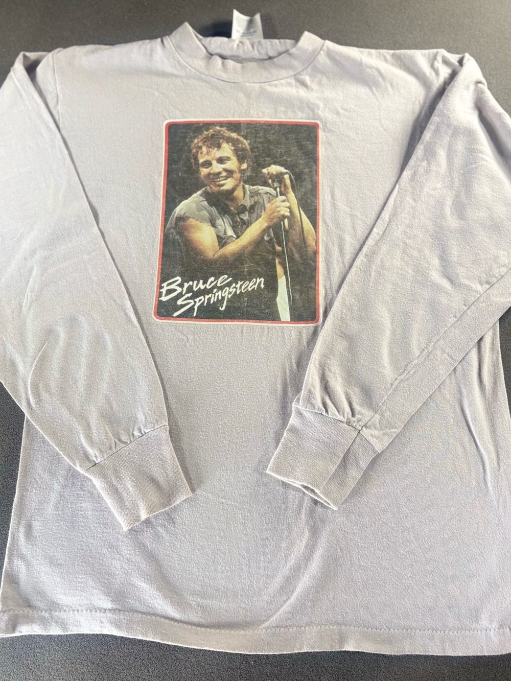 Vintage Bruce Springsteen Shirt Women’s M Light Gray Long Sleeve Shirt